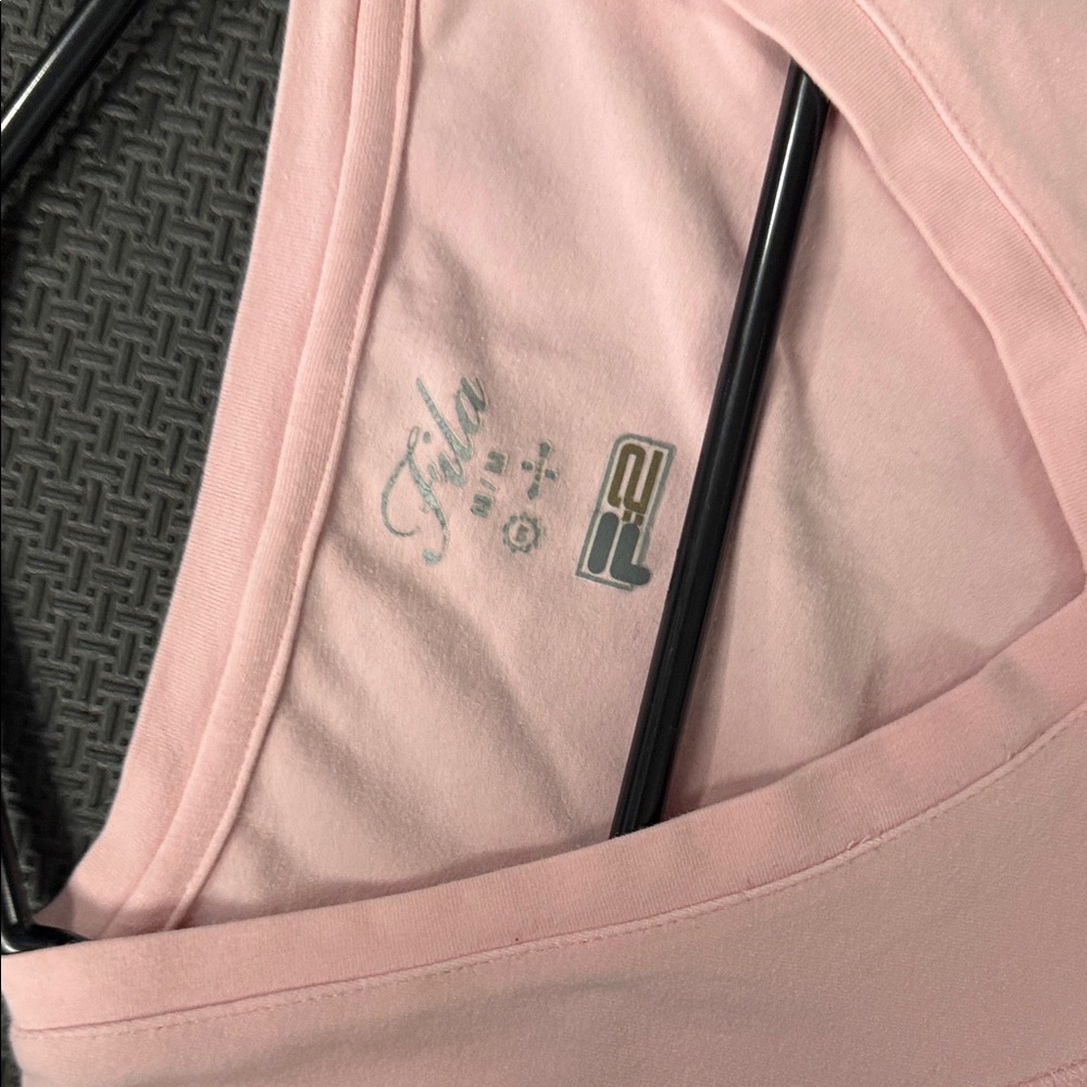 Fila Women's Light Pink V-Neck Tee - Picture 3 of 6